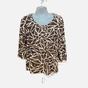 Women’s Chico’s Blouse Pullover Size 1 Rayon Spandex Animal Print